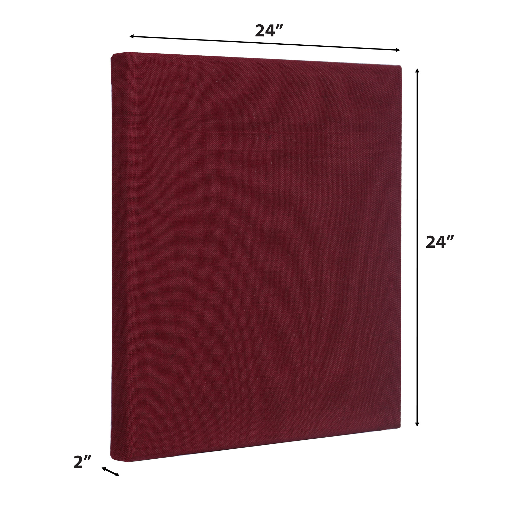 ATS Acoustics Sound Absorbing Acoustic Panel 24" x 24" x 2" Beveled Edge (Burgundy)