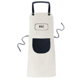 thumbnail image 1 of Keyboard Symbol Esc Apron Adjustable Bib Cotton Linen BBQ Kitchen Pocket Pinafore, 1 of 3