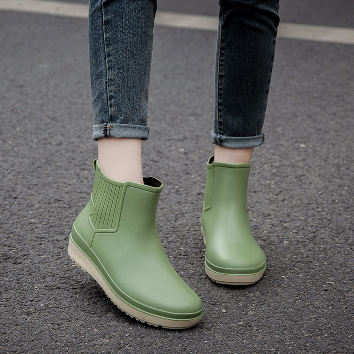 AUXDIQ Rain Boots Women Short Ankle Waterproof Rain Shoes Outdoor Garden Shoes
