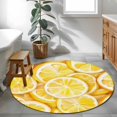 thumbnail image 4 of Area Rug 36in, Yellow Lemon Slice Watercolor Floor Carpet Living Room Rug, Summer Fruit Non-Slip Welcome Mat Indoor Rugs for Bedroom Dining Room, 4 of 9