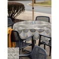 thumbnail image 6 of Square Outdoor Tablecloth with Umbrella Hole Grey Fish Scale Outside Table Cloth Waterproof Patio Table Cover Modern Geometric Gold Abstract Moroccan Zipper Tablecloths for Picnic Camping 54x54 Inch, 6 of 8