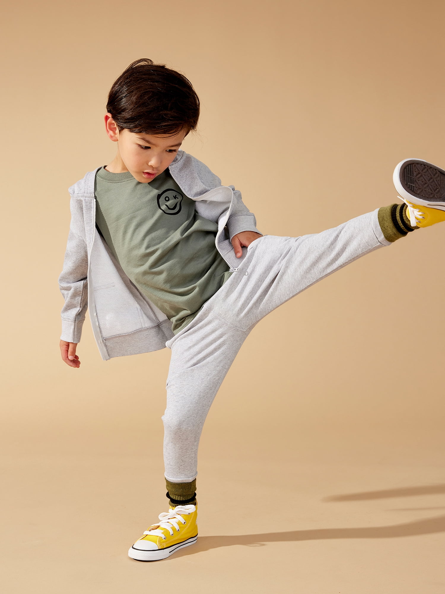 Little Star Organic Toddler Unisex 2 Pc Long Sleeve Hoodie and Jogger Pants Set, Size 12M-5T