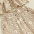 thumbnail image 7 of UngA Toddler Girl Clothes Sleeveless Smocked Ruffle Tank Tops and Long Pants Summer Little Girls Outfits 1-2 Years,Beige, 7 of 7