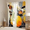 thumbnail image 3 of Manfei Oil Painting Artwork Blackout Curtains Set of 2 (52x84 Each),Graffiti Drum Kit Window Curtains,Musical Instrument Theme Curtains and Drapes For Girls Boys,Super Cozy Room Decor, 3 of 6