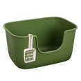 thumbnail image 1 of Caja de arena para gatos con tapa abierta, orinal para perros pequeños, orinal a prueba de salpicaduras, sartenes para arena para conejos, hámsteres, Verde oscuro, 1 of 8