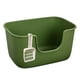 thumbnail image 1 of Caja de arena para gatos con tapa abierta, orinal para perros pequeños, orinal a prueba de salpicaduras, sartenes para arena para conejos, hámsteres, Verde oscuro, 1 of 8