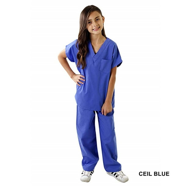NATURAL UNIFORMS Unisex Kids Soft Cotton Blend Scrubs Set Costume with