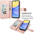 thumbnail image 5 of For Samsung Galaxy A15 5G Wallet Case, Ebizware Galaxy A15 5G Magnetic PU Leather Wallet Phone Case with Credit Card Slots Holder and Kickstand Folio Flip Detachable Cover with Wrist Strap - Rose Gold, 5 of 9