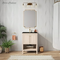Chateau 24" Freestanding Bathroom Vanity in White Oak with Black Sink Top