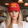Trump Won Again hat 2024 Election President 47th American Flag Mesh Cap