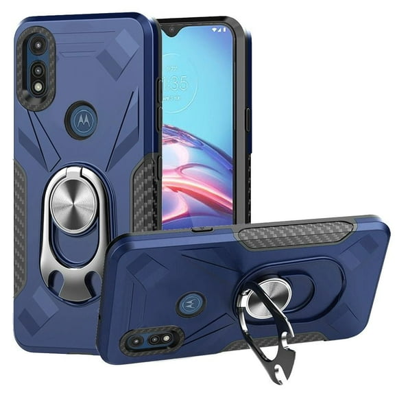 GSA Beer Opener Magnetic Ring Kickstd Case for Motorola Moto E 2020 - Blue