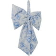 thumbnail image 3 of Floral Decorative Bow, Blue and White, 13.75", by My Texas House, 3 of 4