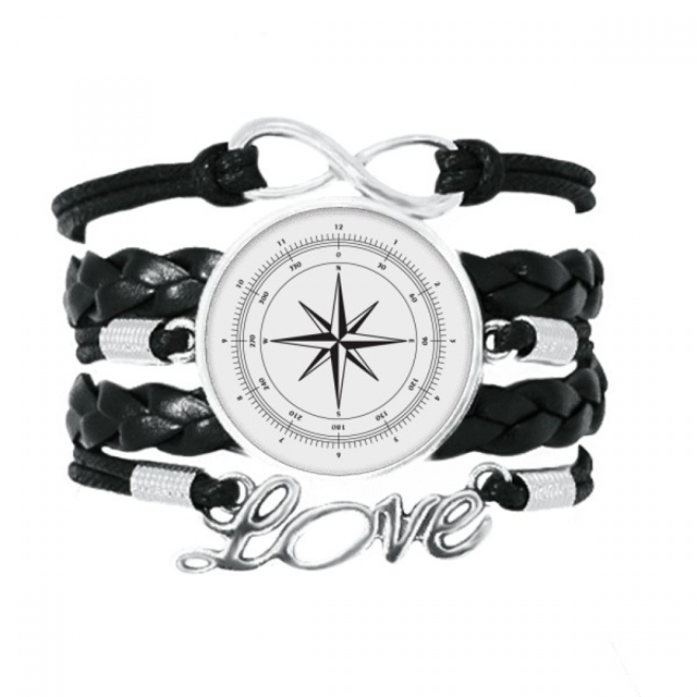 Dial Position Digital Direction Bracelet Love Accessory Twisted Leather Knitting Rope Wristband
