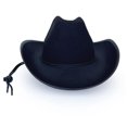 thumbnail image 4 of Gorro vaquero LAURVA Classic de fieltro liso para mujeres y hombres, color negro, 4 of 6