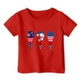 thumbnail image 4 of Big Kid Girl's 4th Of July Patriotic Short Sleeve T Shirt Cute Independence Day Flag Print Tee Comfortable Casual Summer Top For Toddler Kids Girl Clothes 18 Months to 24 Months T 13-14 Years Red, 4 of 4