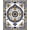 White, Pattern 2, variant on ODIKA 4'x6' Machine Washable Non-Slip Area Rug, Floral Damask Heritage Luxe Palatial Baroque Scroll Embellished High Traffic Rug, Blue, 585857