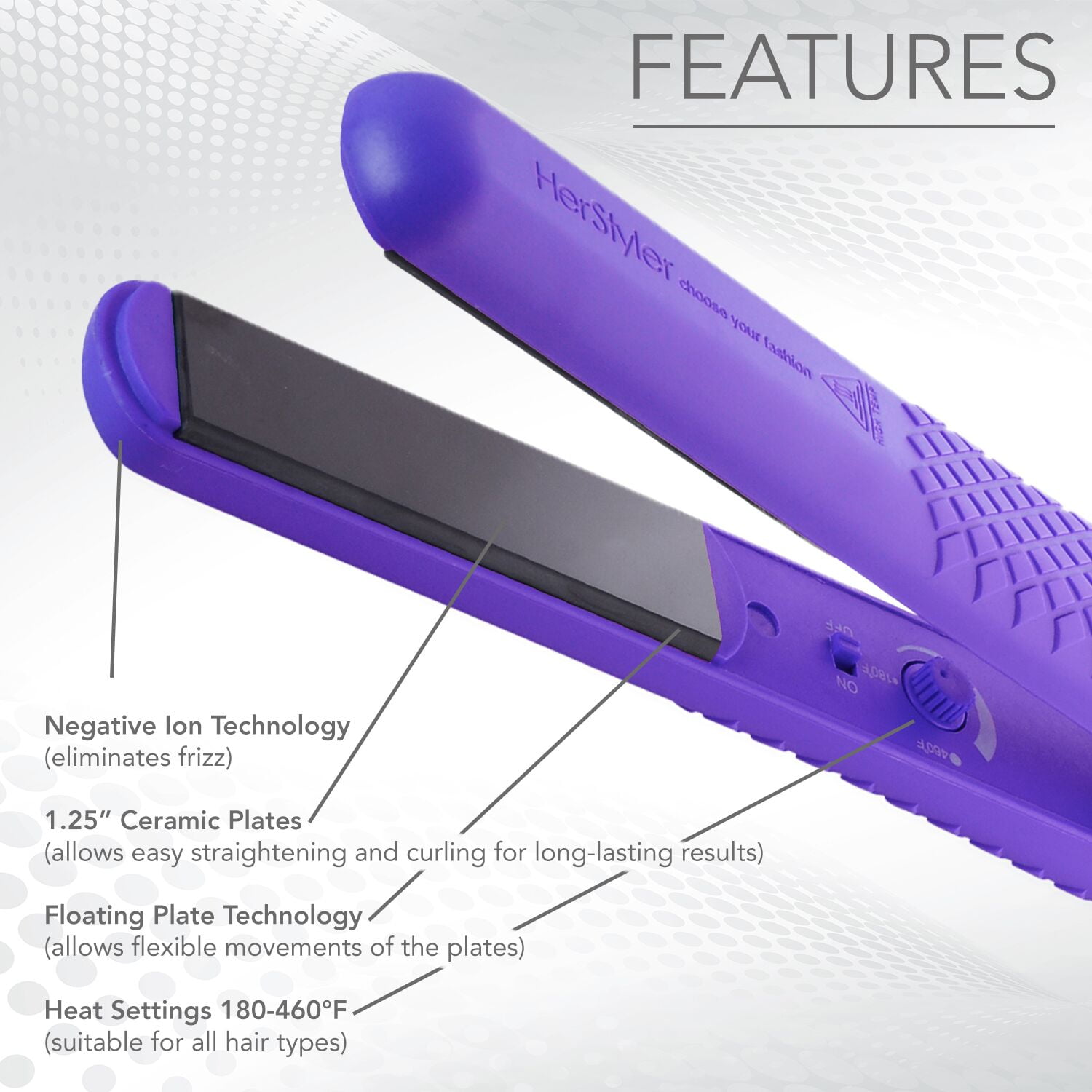 herstyler colorful seasons ceramic flat iron