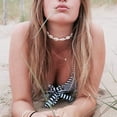 thumbnail image 2 of harmtty Hawaiian Cowrie Shell Charm Adjustable Necklace Women Handmade Jewelry Gift,White, 2 of 5