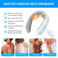 thumbnail image 6 of Portable TENS Neck Massager with Heat, 10 Modes & 15 Intensities, Heated Neck Massager for Pain Relief with Wireless Remote, White, 6 of 8