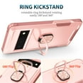 thumbnail image 3 of SaniMore for Google Pixel 7 Pro Multi-Functional Case, 3-Layer Protection Magnetic Cover Support Car Mount & 360° Rotatable Metal Ring Kickstand Full Body Shockproof Protective Shell, Rosegold, 3 of 8