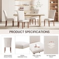 thumbnail image 2 of Mid-Century Fabric Dining Chairs with Nailhead Detail and Wooden Legs, Upholstered Side Chairs for Kitchen and Dining Room – Beige, 2 of 7