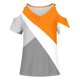 thumbnail image 3 of Camisas de Manga Corta para las Mujeres Blusa de Cuello Redondo de Impresión Casual, Top de Algodón de Imitación Ligero para el Hogar, el Uso Diario Y las Cuatro Estaciones, 3 of 4