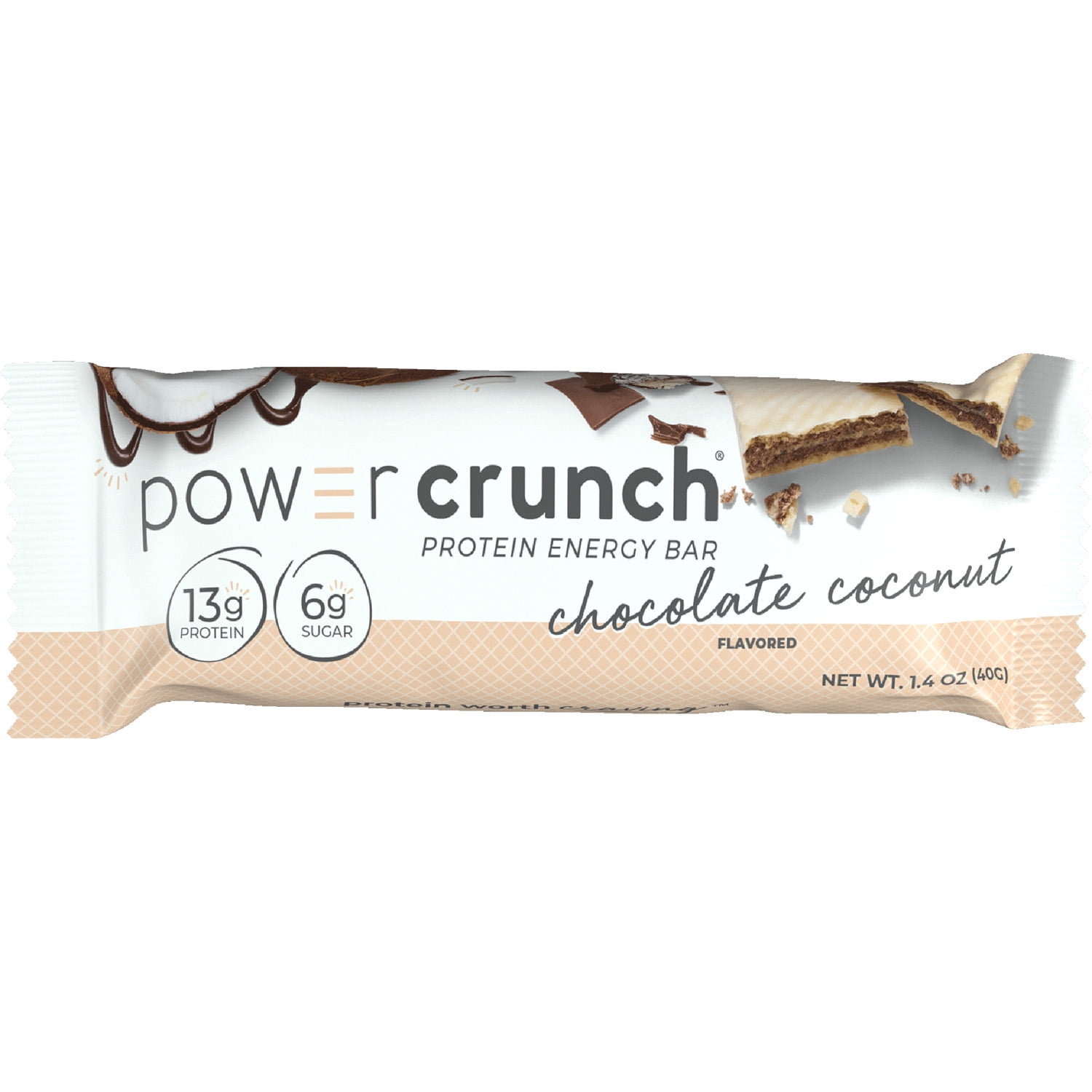 Power Crunch Original Protein Energy Bar Chocolate Coconut, 7 oz, 5 Count
