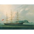 thumbnail image 2 of Anon, Chinese 1866 18x14 White Modern Wood Framed Museum Art Print Titled - Ship Moravian off Hong Kong, 2 of 4