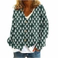 thumbnail image 2 of Wiyuqeen Ugly Flannel Cardigans Women V Neck Butotn Down Cardigan Jacket Marry Christmas Long Sleeve Cardigan Sweaters for Xmas Party, 2 of 5