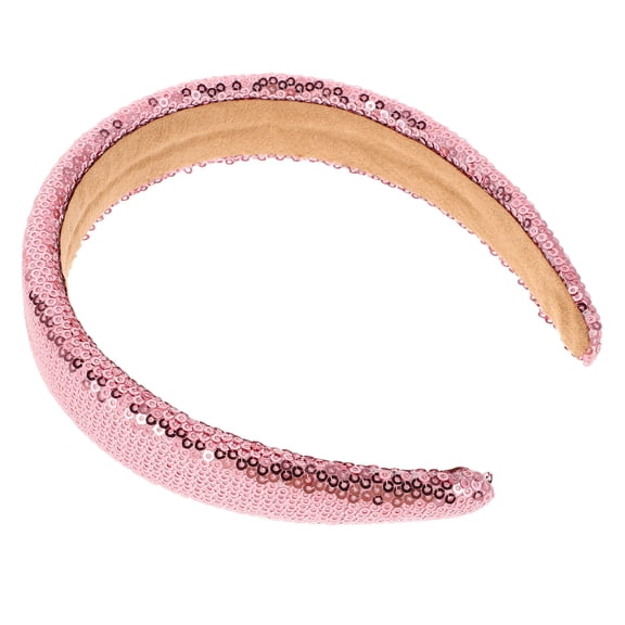 BESTYASH Glamorous Look Sequin Headband Disco Headpiece Rosy 1Pack