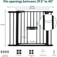 thumbnail image 5 of New Version Baby Gate with Cat Door, 29.5-40" Metal Dog Gate for Stairs & Doorways, Pressure Mounted Safety Gate with Pet Door, NO Tools Needed, Black, 5 of 8