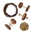 thumbnail image 1 of Juguetes de conejillo de de madera, bolas tejidas de zanahoria y maíz, A Yuyangstore Juguetes de madera para hámster, 1 of 8