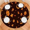 thumbnail image 2 of Halloween Spooky Icons on Dark Pattern Round Fitted Tablecloth with Elastic Edge,Dining Table Cover Waterproof,Outdoor Round Tablecloth for Camping,Dining,Indoor and Outdoor, 2 of 7
