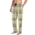 thumbnail image 5 of Men's Sleep Pants Lightweight Pjs Sleepwear Comfortable Lounge Pants Bottom Pants with Pocket Light Yellow and Grey Tartan, 5 of 7