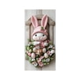 thumbnail image 7 of AZXY Easter Bunny Door Cover 71x35 Inch, Pink Bunny with Lantern on Floral Wreath Door Banner Backdrop, Spring Front Door Decorations for Outdoor Porch Farmhouse Easter Party Wall Home Decor, 7 of 7