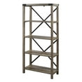 thumbnail image 6 of Walker Edison Rustic Industrial 4-Shelf Bookshelf, Gray Wash, 6 of 11