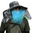 thumbnail image 5 of YOTQUSKI Solar Fan Hats for Men, Outdoor Wide Brim Sun Hat with 2 Solar Fan Sun, Bucket Hat for Men Women with Removable Neck Flap, UPF 50+ Bucket Fishing & Beach Hat with Fan Built in, 5 of 7
