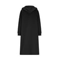 thumbnail image 5 of Qetyuw Long Hoodies for Women Long Sleeve Zip Up Coat Oversized Curved Hem Hooded Jacket Loose Casual Sweatshirt with Pocket, 5 of 6
