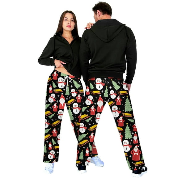 Christmas Pajama Pants for Women Men Couples Xmas Pjs Pants Pajama Bottom Xmas Costume Sleepwear Matching Pajamas for Christmas Gifts