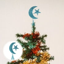 WHAMVOX Blue Iron Christmas Tree Topper for Decor Kids Friendly Holiday Decoration 8.5 x 8.5 x 10.5 Inches