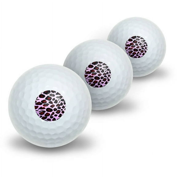 Leopard Animal Print Pink Novelty Golf Balls, 3pk