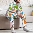 thumbnail image 7 of Salouo Animals Print Button-Front Long Sleeve Pajama Set for Men, Soft 2Pjs Men's Long Sleeve Sleepwear-Large, 7 of 7