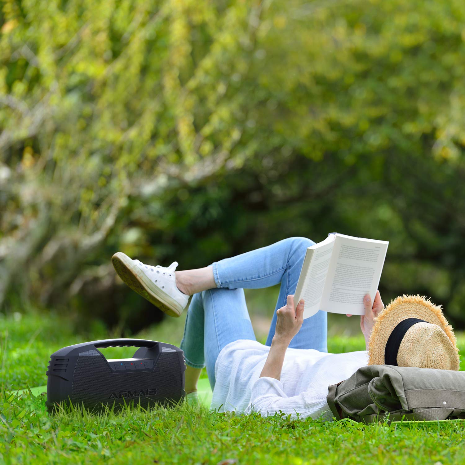 Aomais Go Bluetooth Speakers Waterproof Portable Indoor Outdoor 30w Wireless Stereo Pairing Booming Bass Speaker 30 Hour Playtime With 00mah Power Bank Black Friday Gift Black Walmart Com Walmart Com