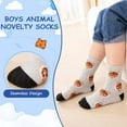 thumbnail image 4 of Kids Socks, PUTUO Boys Socks, Soft Cotton Novelty Socks Bright Colorful Funny Animal Pattern Crew Socks for Children 2-12 Years, 5 Pairs, 4 of 6