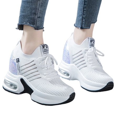 

Woman Lace-Up Sneaker with Low-top Non-slip Hollowed Shoes for Mountain Climbing Camping 39 White