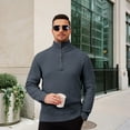 thumbnail image 4 of Men's Long Sleeve Quarter-Zip Pullover Sweaters  Slim Fit Lightweight Casual Sweater, 4 of 9