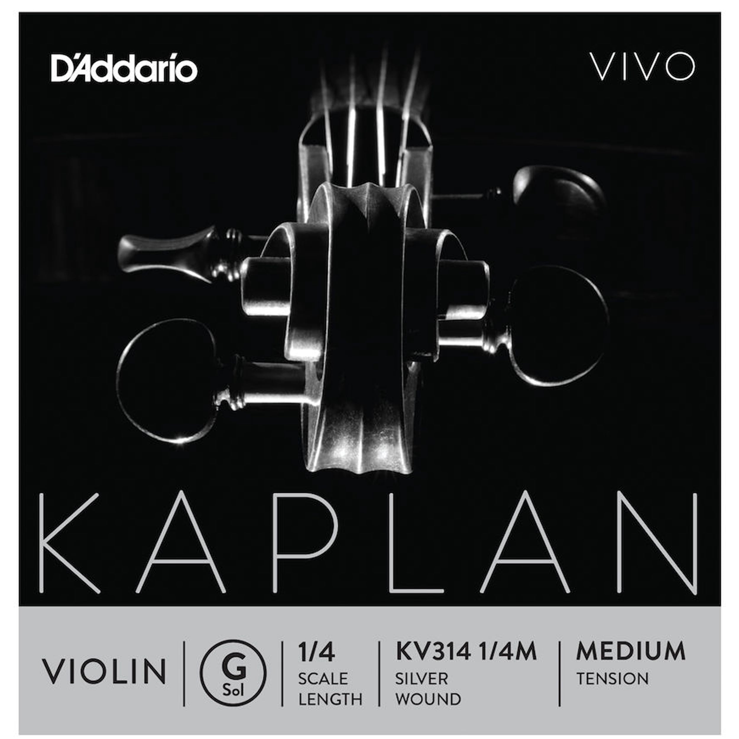 D'Addario Kaplan Vivo Violin G String, 1/4 Scale, Medium Tension