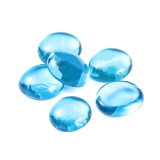 Fire Pit Glass - Aqua Blue Reflective Fire Glass Beads 3/4