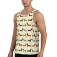 thumbnail image 2 of Wukai Dachshund Dog Print Men’s Workout Tank Top Sleeveless Muscle T shirt Gym Running Fitness Tank Top-Small, 2 of 7