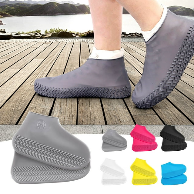 Xihbxyly Cubrezapatos Reutilizables, Protección de Goma Antideslizante, Impermeables para Barro, Lluvia y Nieve, Fáciles de Limpiar y Transportar, para Actividades Al Aire Libre, Viajes, Camping, Sen